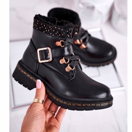 Black Rhythm barn ungdomsstövlar med fårskinn svart 2