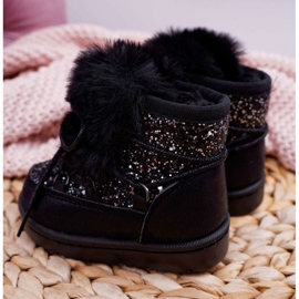 FRROCK Barnens snöskor med svart päls Minnie Mouse silver- 4