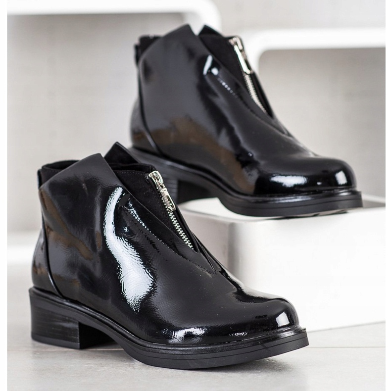 Gogo Patentstövlar med dragkedja svart 2