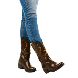 Bruna Eshirixis varma cowboystövlar beige 1