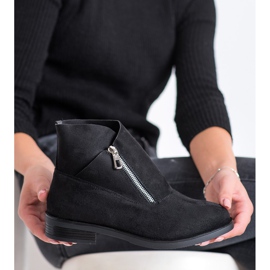 Gogo Trendiga stövlar med dragkedja svart 2