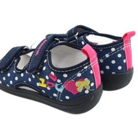 American Club Tofflor, sandaler, amerikanska barnskor, lädersula marinblå rosa 5