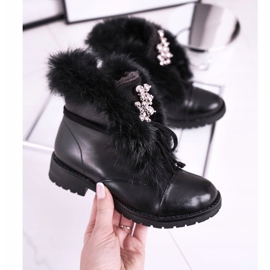 MSMG Barnens svarta varma stövlar päls Ella 2