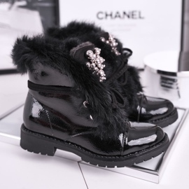 MSMG Barnstövlar Varmlackerade Svarta Ella 1