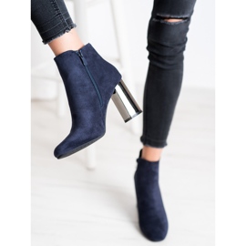 Janessa Stövlar med silverklack marinblå 1