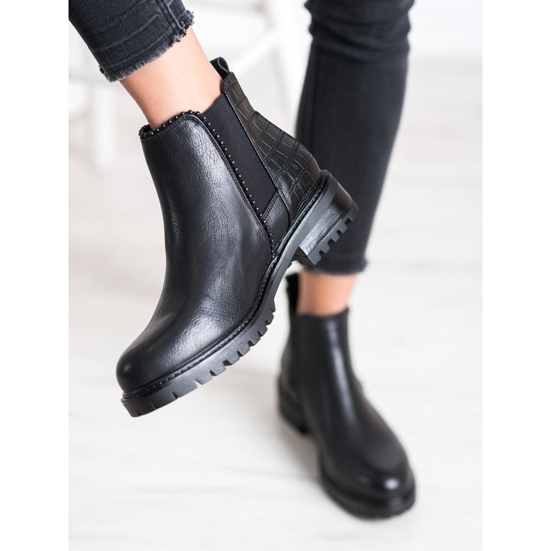 Super Me Svarta Jodhpur -stövlar Ormtryck 2