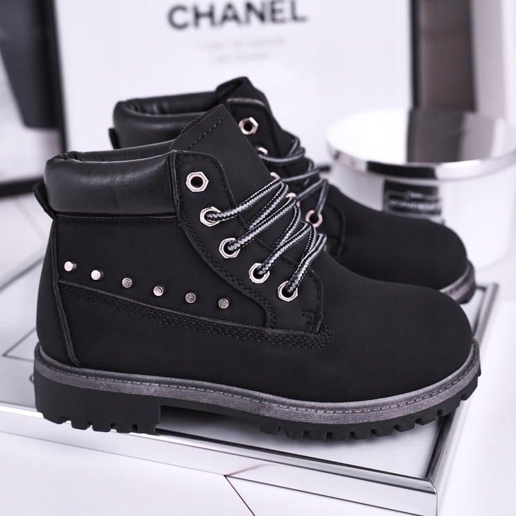 MSMG Barnens svarta varma Gonzo -stövlar med dubbar 1