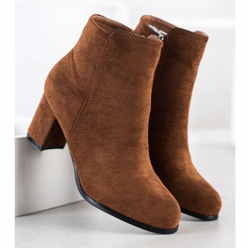 Wilady Moderiktiga kamelstövlar brun mångfärgad 2