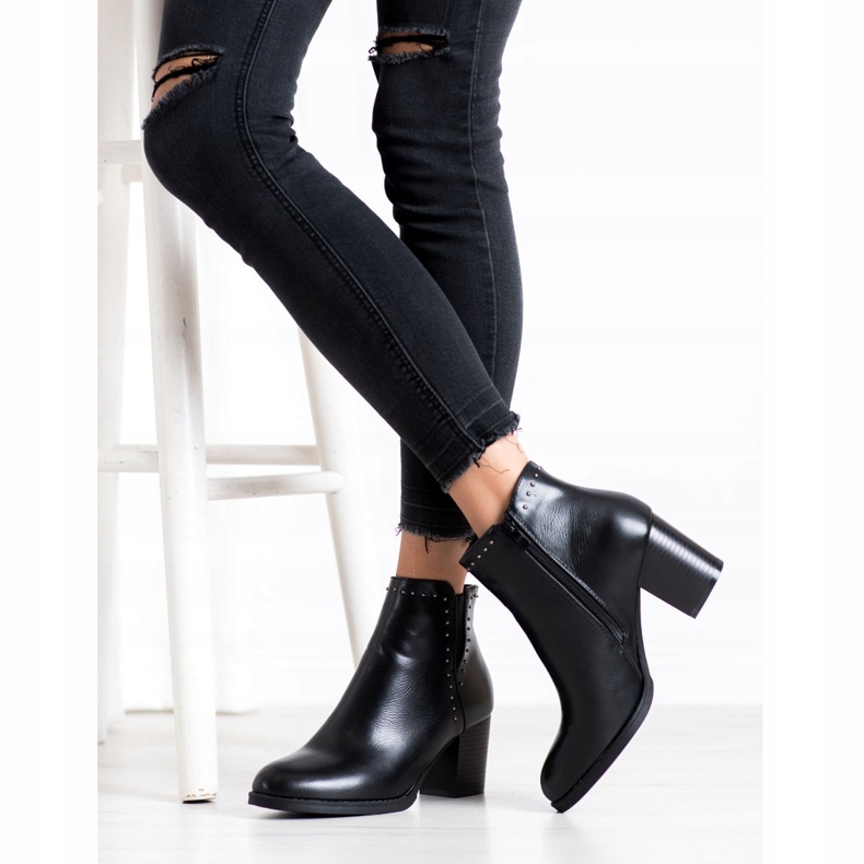 J. Star Klassiska stövlar med dekorationer svart 2