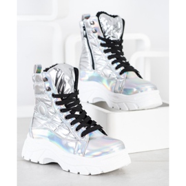 SHELOVET Fashion Quiltade Trappers silver- 1
