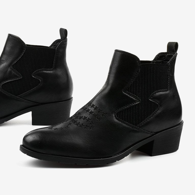 Svarta låga cowboystövlar från Fancyroot 1