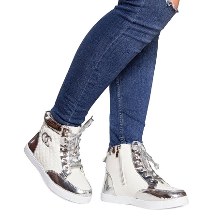 Höga sneakers R17 Vit silver- 1