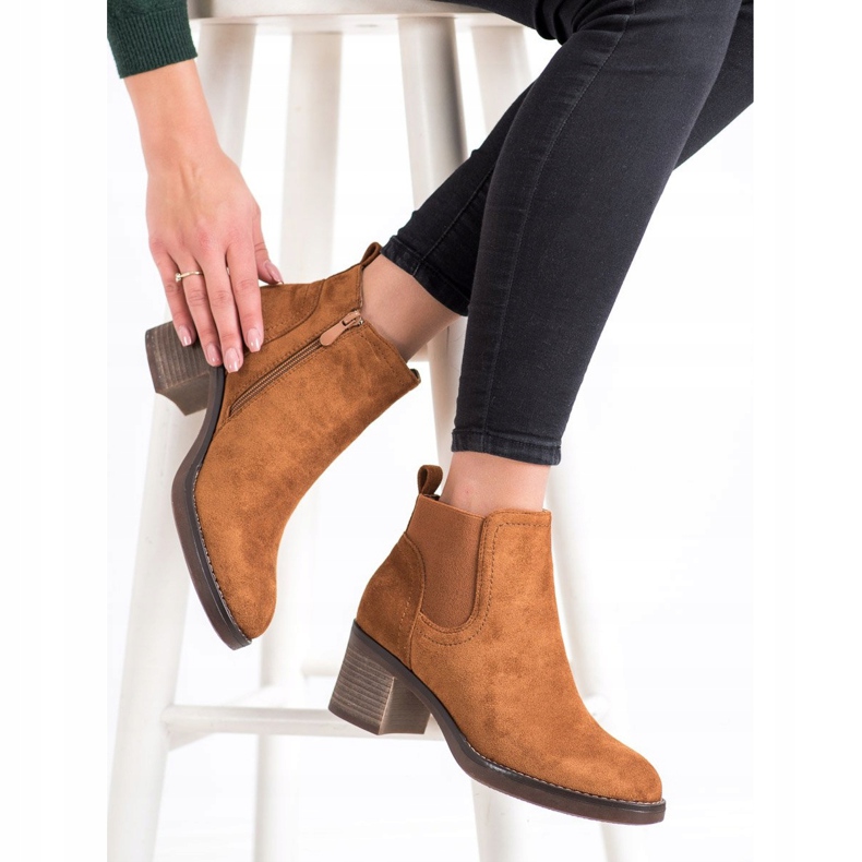 Seastar Högklackade stövlar i mocka brun gul 1