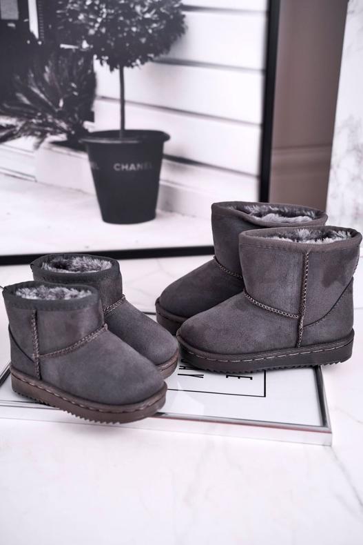 Varma barn ungdoms snöskor Grå Gooby 3