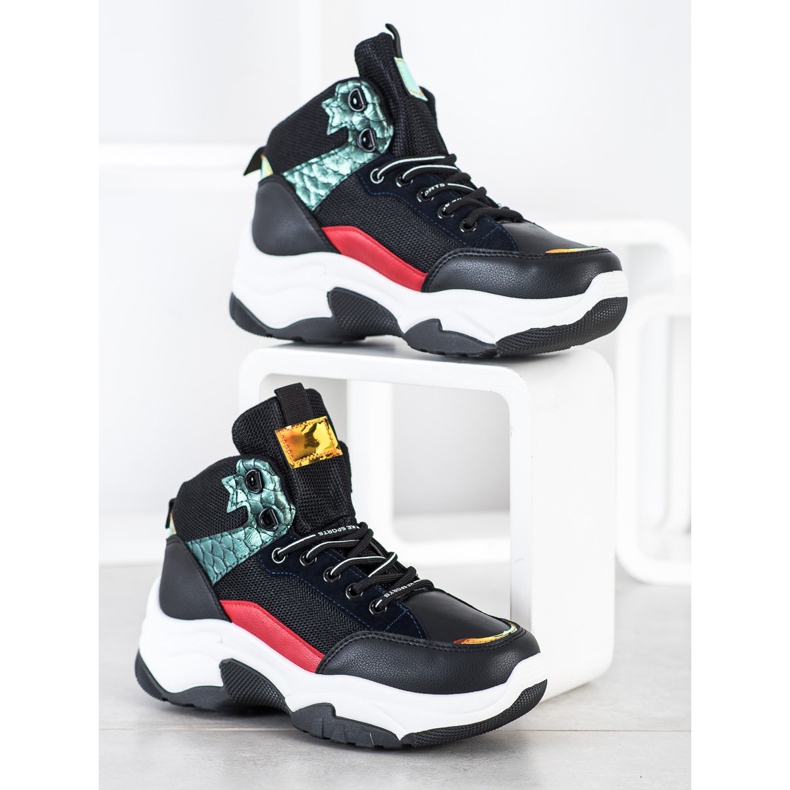 SHELOVET Färgglada sneakers svart mångfärgad 1