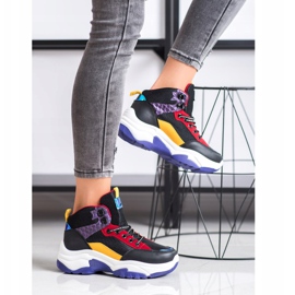 SHELOVET Färgglada sneakers svart mångfärgad 1