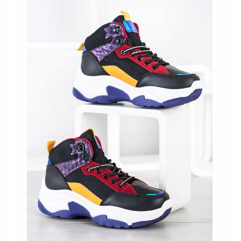 SHELOVET Färgglada sneakers svart mångfärgad 2