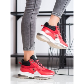 SHELOVET Mode röda sneakers svart 1