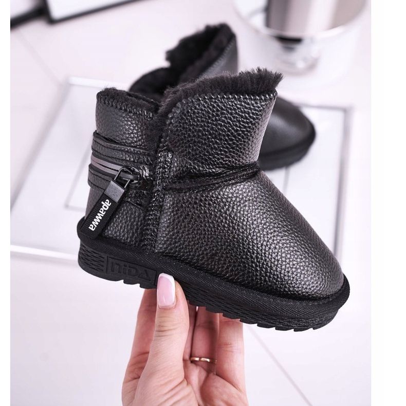 Apawwa Barnens svarta varma snöskor Stör det snö 2