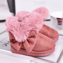 FRROCK Snöskor för barn med pälsbåge, rosa Vella 1