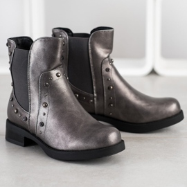 Bestelle Slip-on stövlar med jetstrålar brun silver- 1