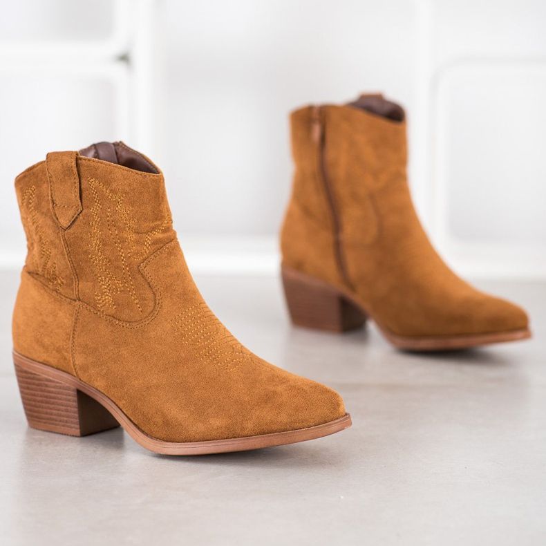 Cm Paris Snygga cowboystövlar i mocka brun 1