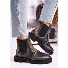 Kvinnors läder Jodhpur-stövlar Maciejka Grå 04634-03 beige brun 1