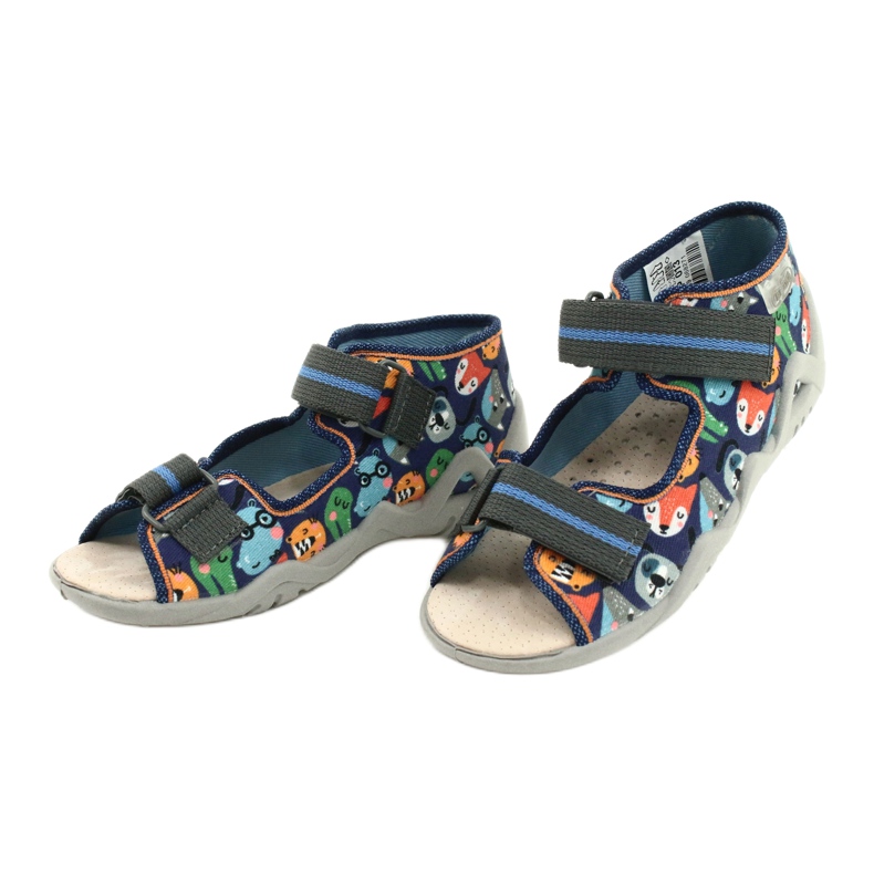 Befado gula barnskor 350P013 marinblå blå orange grå 3