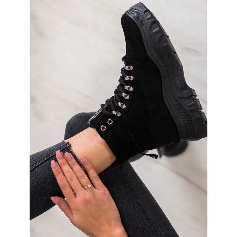 SHELOVET Black Fashion Trappers svart 2