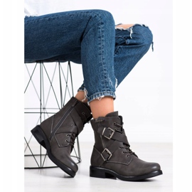 Kayla Klassiska arbetare med spännen grå 2