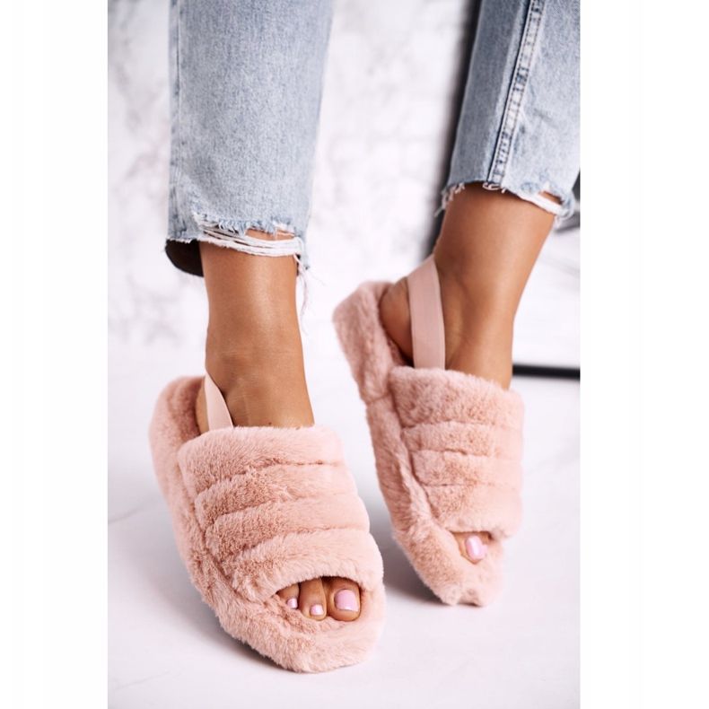 FJ1 Tofflor för kvinnor på Fur-Orange Snowflake-plattformen 2