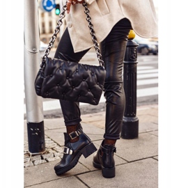 FE1 Kvinnors stövlar Black Frago -spännen svart 1