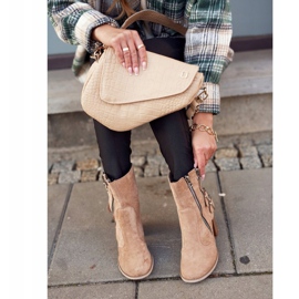 MSMG Dam stövlar på hälen mocka Beige Anabelle 1