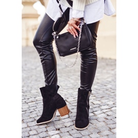 MSMG Dam stövlar på hälen mocka svart Anabelle 2