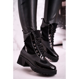 Stövlar Workers Warmed Black Animal Print Helena svart 2