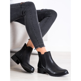 Kayla Casual Snake Print stövlar svart 2