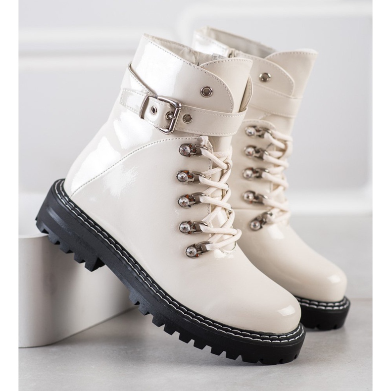 SDS Moderiktiga lackerade fällare vit 2