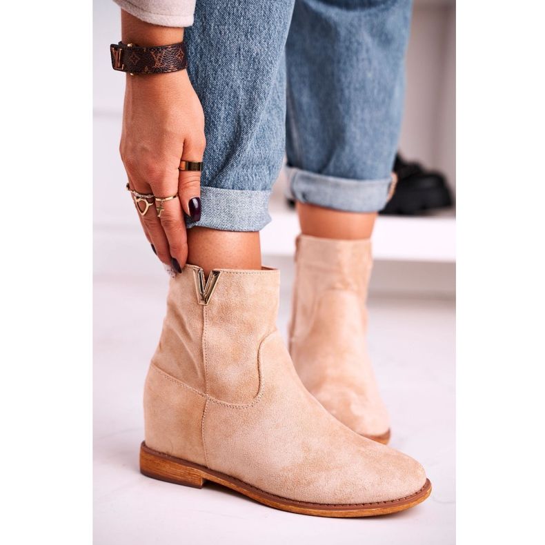 FG1 Dam Ankelstövlar Mocka Beige Vanya 1