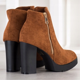 Small Swan Högklackade stövlar brun gul 1