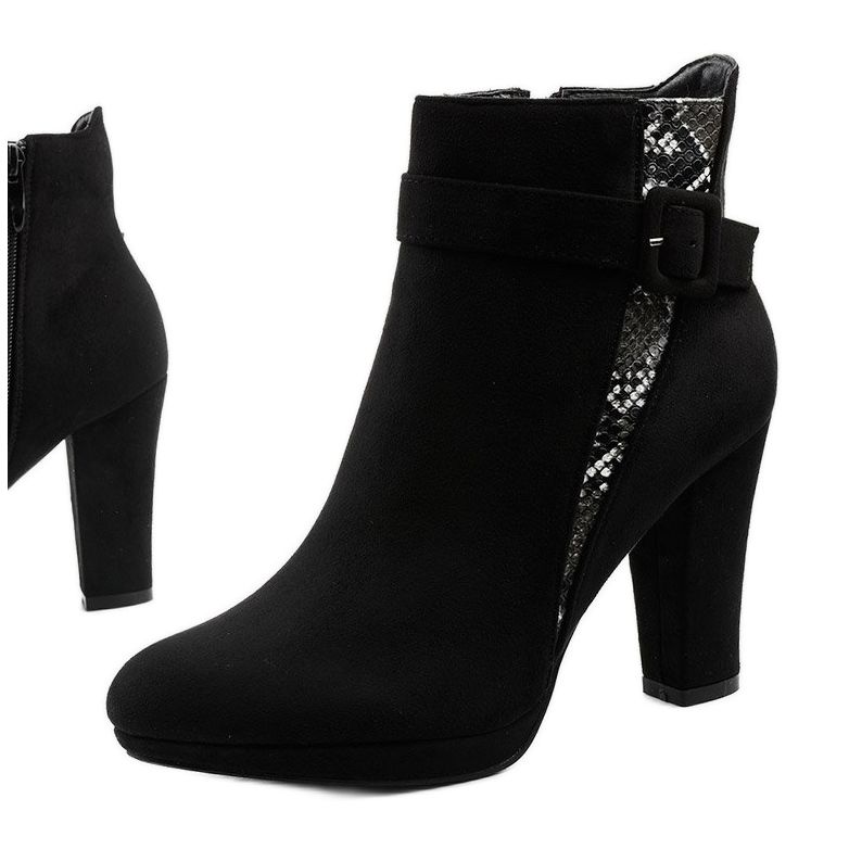 Svarta stövlar på stolpen med Lysianassa eko-mocka 1