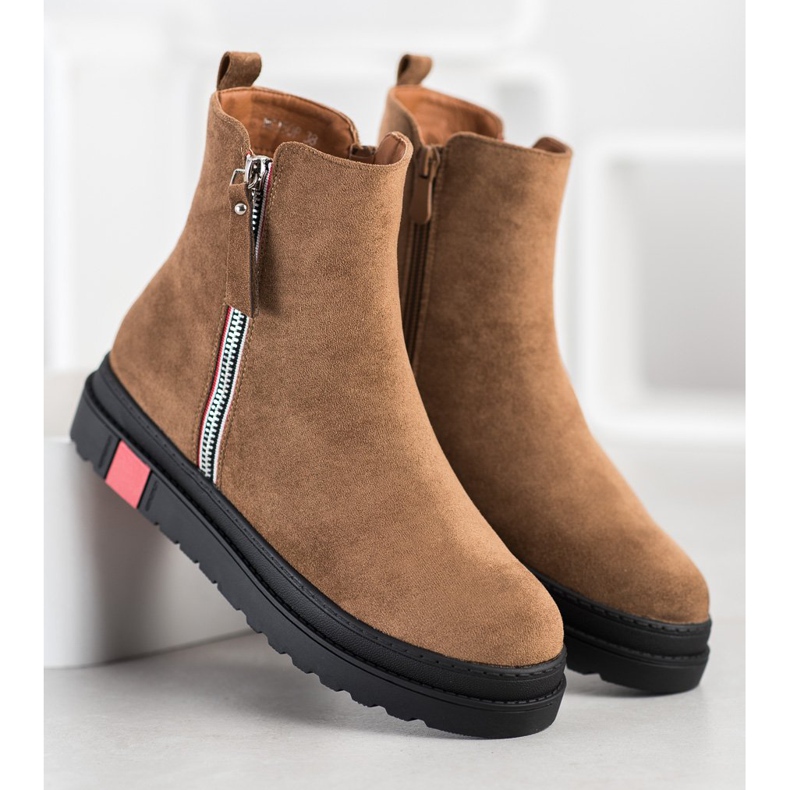 Seastar Stövlar På Den Svarta Plattformen brun mångfärgad 1