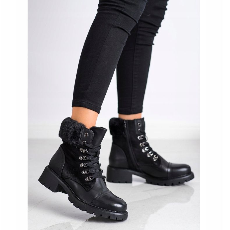 Super Mode Varma, bundna kängor svart 1