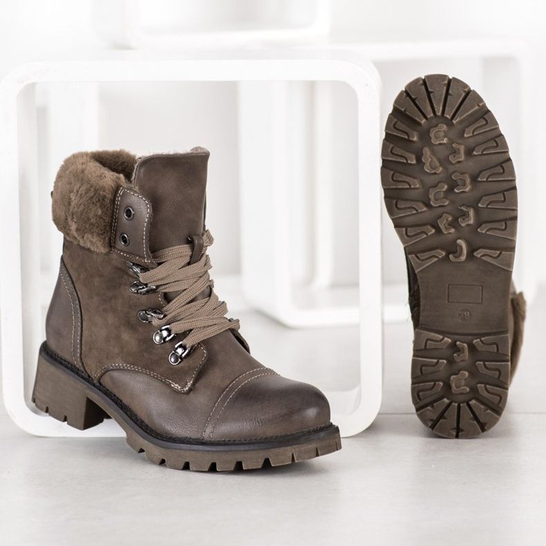 Super Mode Varma, bundna kängor grå 1