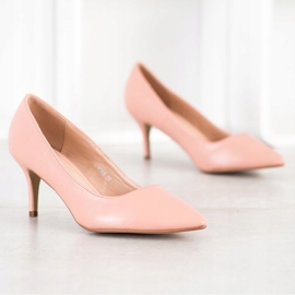 SHELOVET Pumpar med ekoläder rosa 2