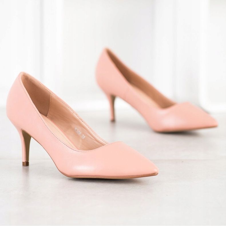 SHELOVET Pumpar med ekoläder rosa 2