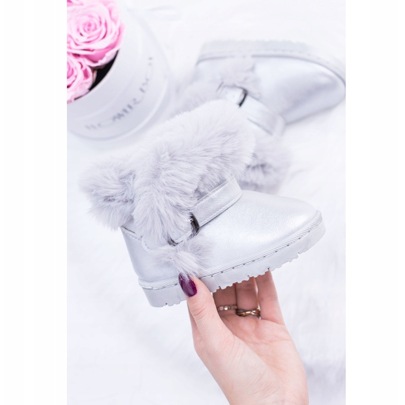 FRROCK Varma barnsnöskor med pälssilver JellyBeans silver- 1