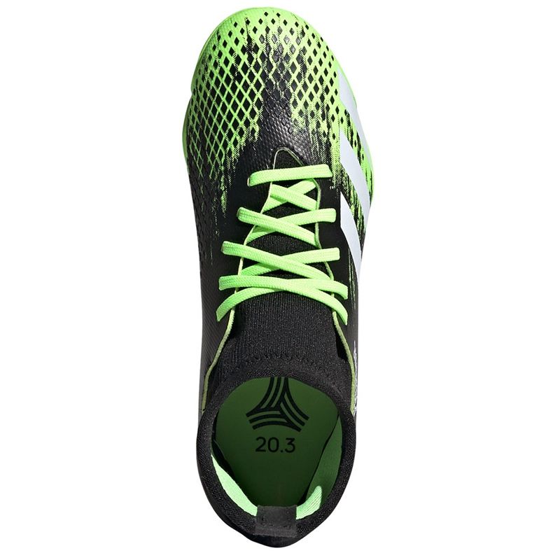 Adidas Predator 20.3 Tf Junior fotbollsskor, svarta och gröna EH3034 svart/grön/vit 1