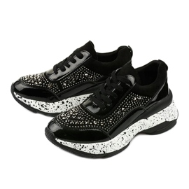 Svarta sneakers gjorda av eko-läder-mocka Quijor 2