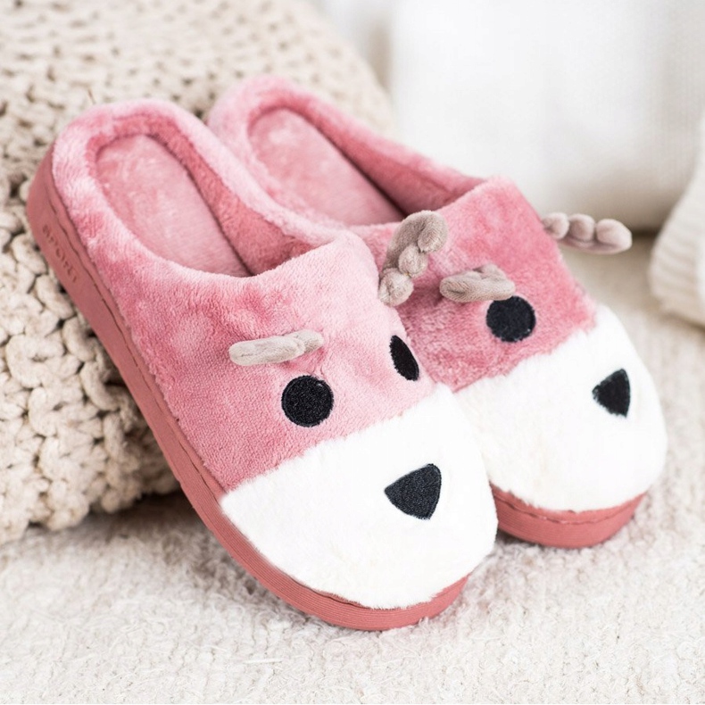 Bona Ren tofflor beige vit rosa 1