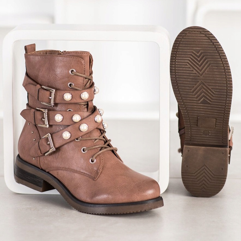 Super Me Stövlar med pärlor brun 2